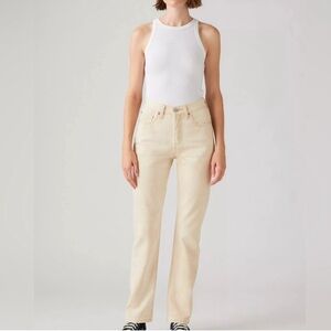 Levi's Original 501 Fit Straight Leg Jeans in Light Cream